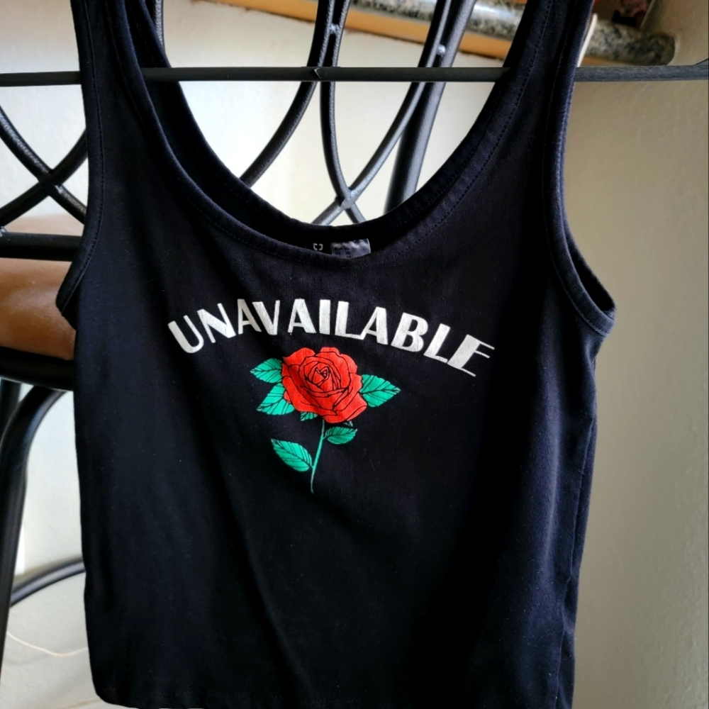 Black Cropped Tank Top XS
